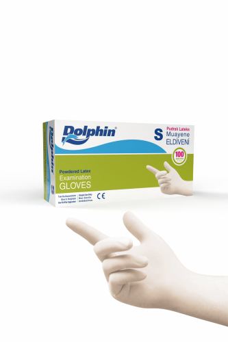 Dolphin Beyaz Lateks Eldiven Pudralı S 100 Adet - Dolphin