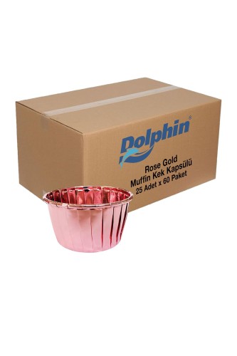 Dolphin Muffin-Kek Kapsülü Rose Gold 25 Adet x 60 Paket-Koli - Dolphin