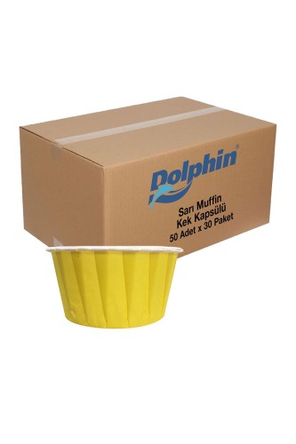 Dolphin Muffin-Kek Kapsülü Sarı 50 Adet x 30 Paket-Koli - Dolphin