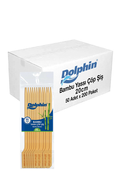 Dolphin Yassı Çöp Şiş 20cm 50li x 200 Paket (Koli) - Dolphin