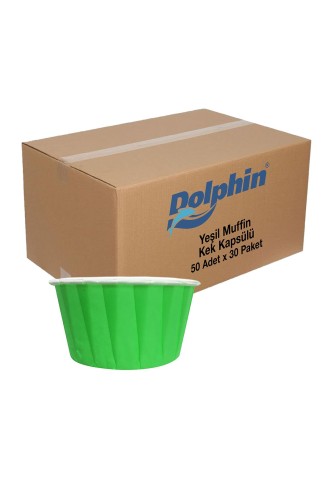 Dolphin Muffin-Kek Kapsülü Yeşil 50 Adet x 30 Paket-Koli - Dolphin