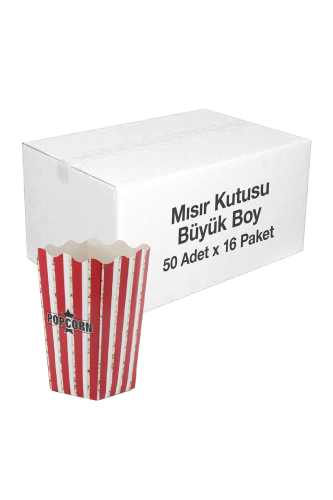 Patlamış Mısır Kutusu Büyük 50li Paket x 16 Paket (Koli) - Roll-Up